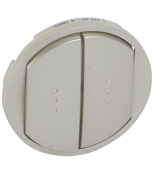 Лицевая панель - Программа Celiane - выключатель/переключатель двухклавишный Кат. № 0 670 01/02/31/32 с подсветкой - титан