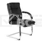 Кресло офисное Бюрократ T-9927SL-LOW-V/BLACK черный, кожа, на полозьях, фото 1