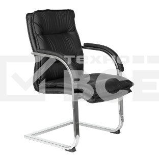 Кресло офисное Бюрократ T-9927SL-LOW-V/BLACK черный, кожа, на полозьях