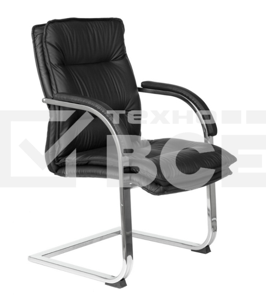 Кресло офисное Бюрократ T-9927SL-LOW-V/BLACK черный, кожа, на полозьях