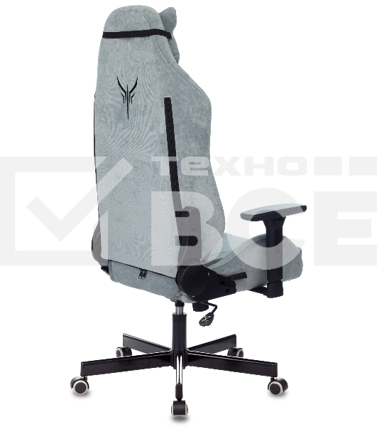 Кресло игровое Knight N1 Fabric серо-голубой Light-28 с подголов. крестовина металл