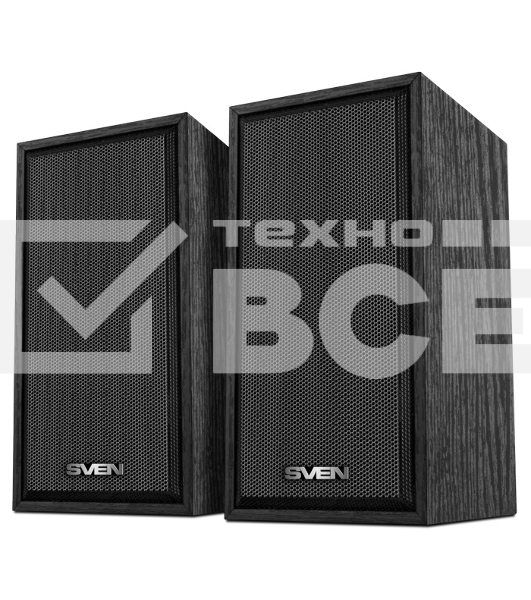 Колонки 2.0 (2x3W, USB+БП) дерево, black SVEN SPS-509