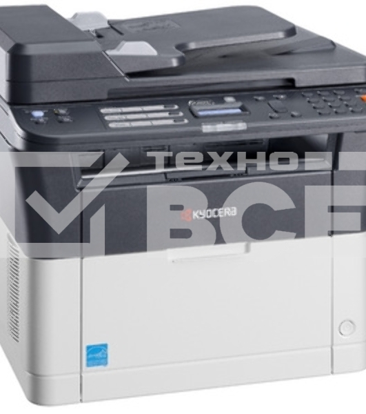 МФУ лазерный Kyocera Ecosys FS-1025MFP (1102M63RU0/1102M63RUV/1102M63RU2/1102M63NX2/1102M63DZ2), A4, ч/б, печ. до 25 стр/мин., скан. до 18 стр/мин. (ч/б) 6 стр/мин. (цвет), 600 x 1800 dpi (печать) 600x600dpi (скан), USB, RJ-45