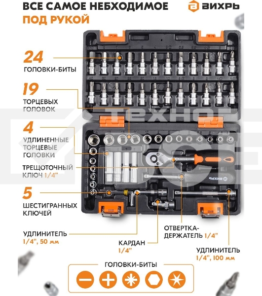 Набор инструментов ВИХРЬ 1/4
