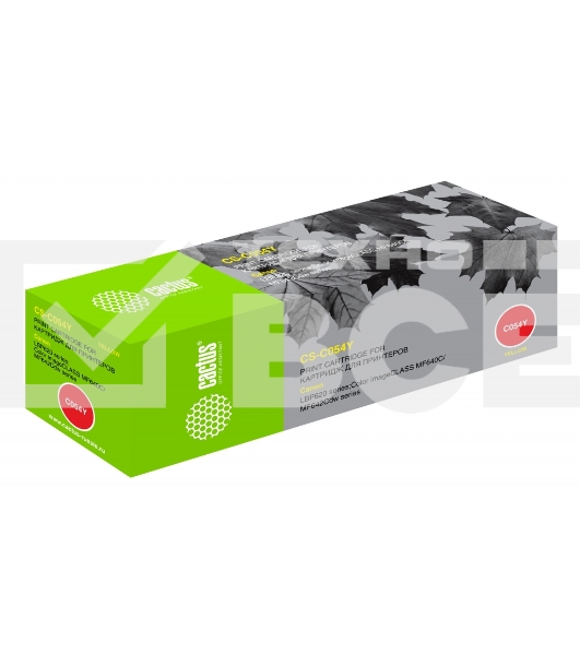 Картридж лазерный Cactus CS-C054Y жёлтый (1200 стр.) для Canon LBP 621Cw/623Cdw/641Cw/643Cdw