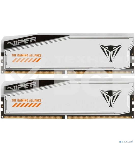 Оперативная память Patriot Viper Elite 5 TUF Gaming, DDR5, 32GB (2x16 GB), 6000 MHz, CL36, DIMM, радиатор, RGB, белый