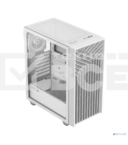 Компьютерный корпус Zircon Tropez WT без БП (Midi Tower,ATX,Бел,1*USB 3.0,1*USB 2.0)