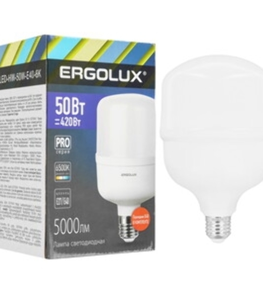 Лампа светодиодная Ergolux 14329 LED-HW-50W-E40-6K PRO 50Вт E27/E40 6500К 150-260В