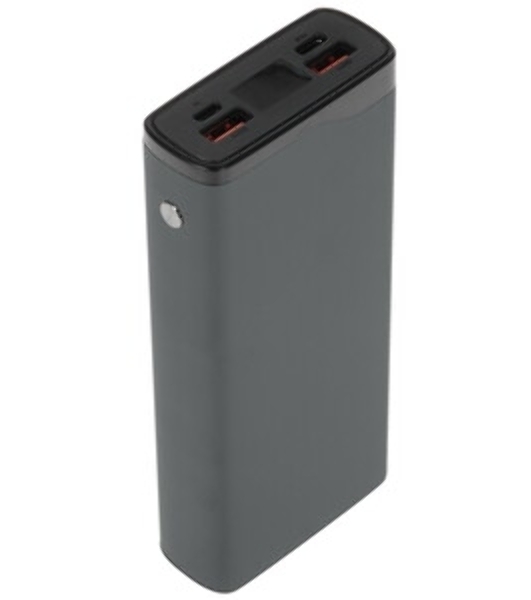 Портативный аккумулятор OLMIO QL-20, 20000mAh, 22.5W, QuickCharge3.0/PowerDelivery, LCD, серый