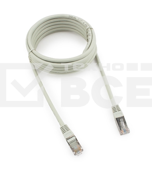 Патч-корд FTP Cablexpert кат.5e, 3м, литой, многожильный (серый)