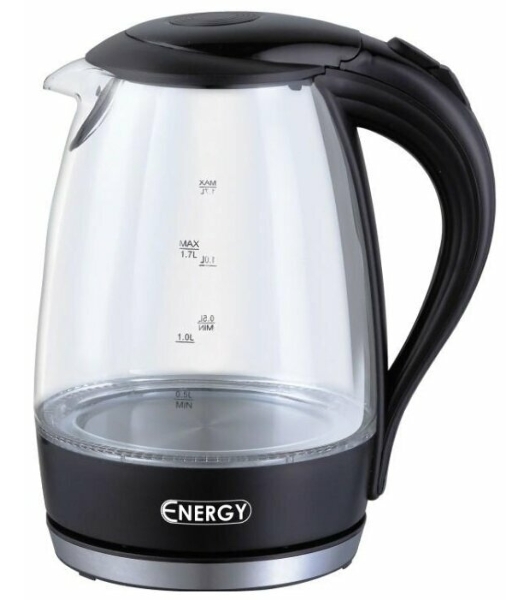 Чайник Energy E-262 1.7 л, стекло,черный (153233)