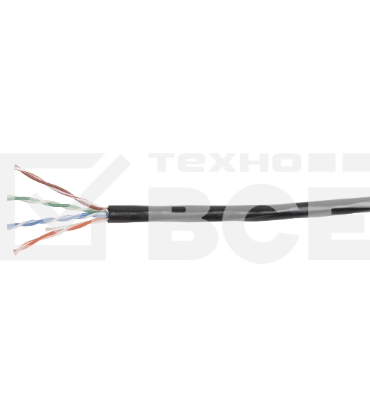 Кабель связи ITK витая пара U/UTP, кат.5E 4х2х24AWG solid, LDPE, 305м, черный