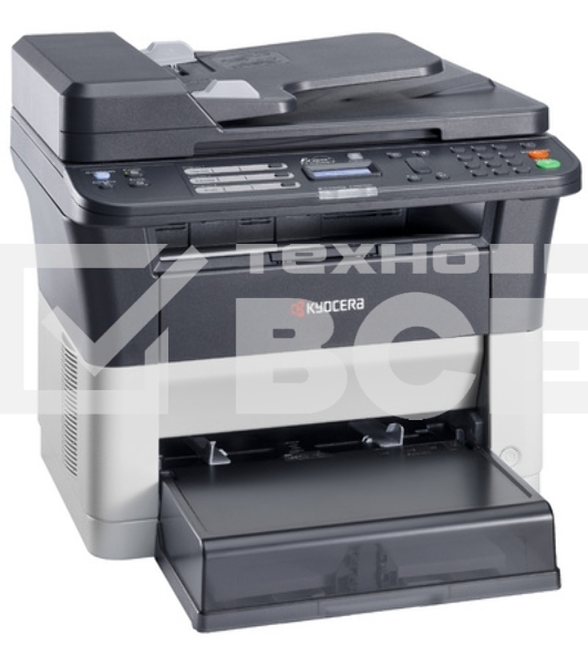 МФУ лазерный Kyocera Ecosys FS-1025MFP (1102M63RU0/1102M63RUV/1102M63RU2/1102M63NX2/1102M63DZ2), A4, ч/б, печ. до 25 стр/мин., скан. до 18 стр/мин. (ч/б) 6 стр/мин. (цвет), 600 x 1800 dpi (печать) 600x600dpi (скан), USB, RJ-45