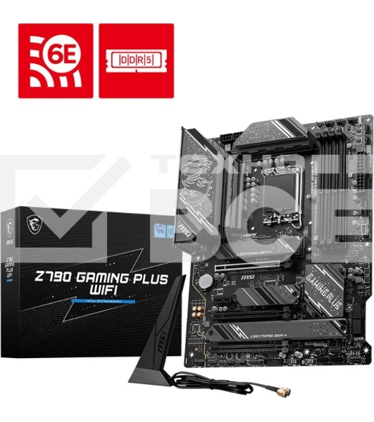 Материнская плата MSI Z790 GAMING PLUS WIFI, LGA 1700, 4xDDR5, 1xPCIe 5.0 x16, 1xPCIe 4.0 x16, 4xM.2, 6xSATA, 1xHDMI, 1xDP, 2.5 Gigabit Ethernet, 7.1 аудио, ATX