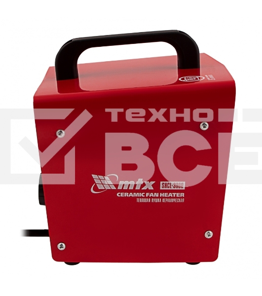 Тепловая пушка керамическая MTX SHCL-3000, квадратная, 230 В, 480 м3/ч, 1/3 кВт