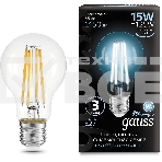 Лампа cветодиодная Gauss Filament А60 15W 1450lm 4100К Е27 LED 1/10/40, фото2
