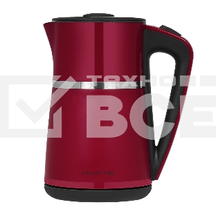 Чайник электрический Galaxy Line GL 0339, красный, пластик, 2200 Вт, 1,7 л