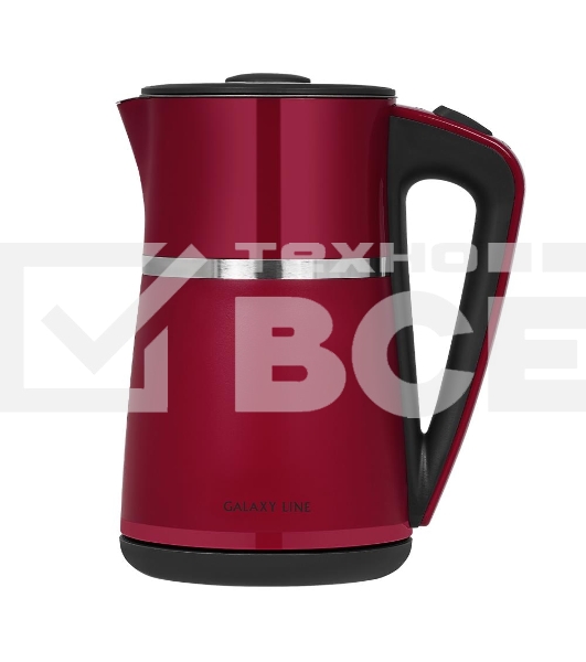 Чайник электрический Galaxy Line GL 0339, красный, пластик, 2200 Вт, 1,7 л