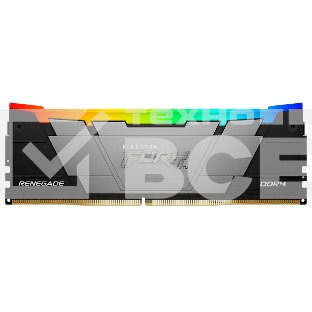 Оперативная память Kingston Fury Renegade, DDR4, 8Gb (1x8GB), 3200MHz, CL16, DIMM, с радиатором, серебристый, RGB, черный