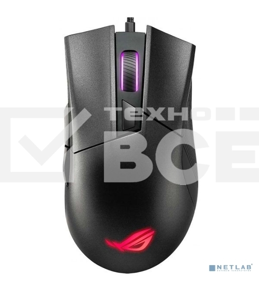 Мышь проводная ASUS ROG Gladius II Core черный, 6200 dpi, USB, кнопки - 6