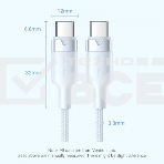 Кабель Vention USB 2.0 CM/CM - 1м. Белый 3А PD60W, фото4