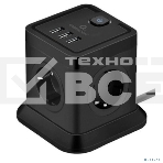 Сетевой фильтр Cablexpert Tower TWR-4-U3-B-2, 4р, 10А, 3xUSB, 3.1А, 2м, ур.защиты 2+, черный, коробка, фото7
