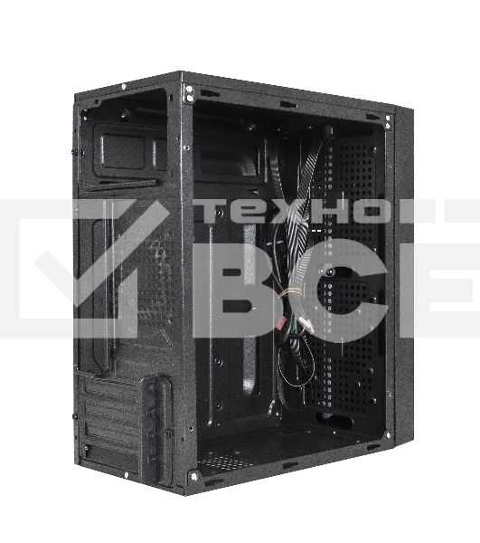 Компьютерный корпус Minitower ExeGate EX283754RUS mEVO-9301-RGB (mATX, без БП, с окном, 2*USB+1*USB3.0, HD аудио, черный с RGB подсветкой)