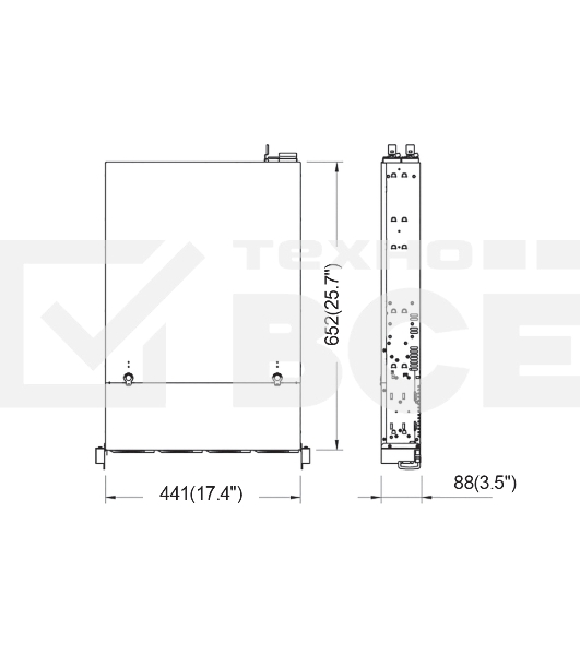 Серверный корпус Ablecom 2U CS-R29-04P E-ATX, ATX, Micro-ATX, Mini-ITX MBs; 12 x 3.5'' hs + 2 x 2.5'' hs rear; 800 Wt CRPS(1+1); no rails