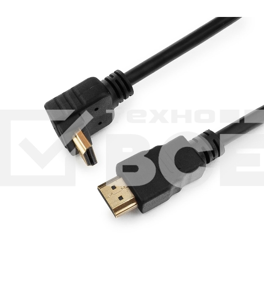 Кабель Cablexpert HDMI CC-HDMI490-10, 19M/19M, v2.0, медь, позол.разъемы, экран, угловой, 3м, черный, пакет