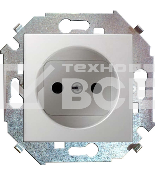 Механизм розетки 1-м СП Simon15 16А IP20 без заземл. бел. Simon 1591431-030