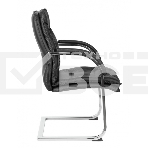 Кресло офисное Бюрократ T-9927SL-LOW-V/BLACK черный, кожа, на полозьях, фото4