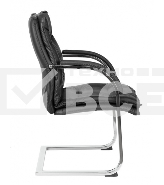Кресло офисное Бюрократ T-9927SL-LOW-V/BLACK черный, кожа, на полозьях