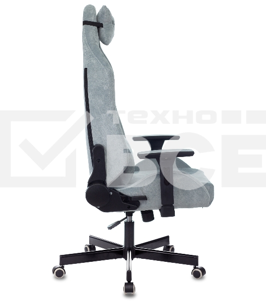 Кресло игровое Knight N1 Fabric серо-голубой Light-28 с подголов. крестовина металл