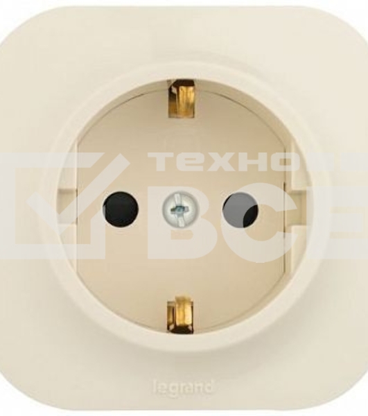 Розетка с заземлением с защитными шторками Legrand 782250 (Слоновая кость)