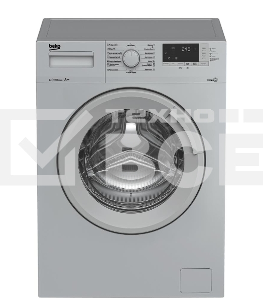 Стиральная машина Beko WSRE6512ZSS серебристый, загрузка фронтальная 6 кг, 1000 об/мин., класс: А