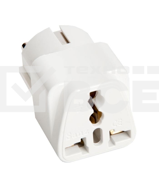 Переходник сетевой с китайской вилки на евровилку, с заземлением