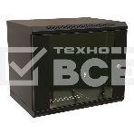 Шкаф коммутационный WRline (WR-TW-1566-GP-RAL9004) настенный 15U 600x600мм пер.дв.стекл 2 бок.пан. 60кг черный 520мм 775мм IP20 сталь, фото2
