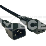 Hyperline PWC-IEC19-IEC20-1.0-BK Кабель питания IEC 320 C19 - IEC 320 C20 (3x1.5), 16A, прямая вилка, 1м, цвет черный, фото2