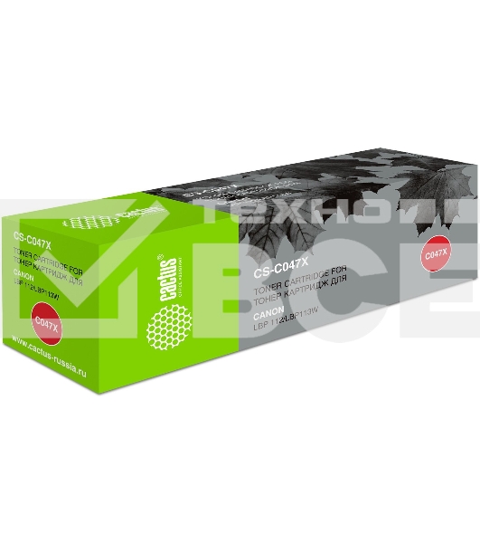 Картридж лазерный Cactus CS-C047X черный (4000 стр.) для Canon LBP112/LBP113W