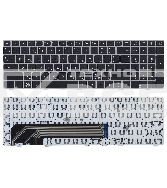 Клавиатура для ноутбука HP Probook 4535S 4530S 4730S черная c серой рамкой
