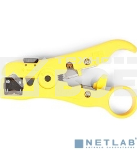 Универсальный инструмент для зачистки витой пары (UTP/STP) Hyperline HT-352, круглого телефонного кабеля кат. 5, коаксиального кабеля RG-59/6/11/7, плоского телефонного кабеля