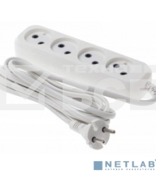 Сетевой удлинитель Buro BU-PSL4.3/W 3м (4 розетки) белый (пакет ПЭ)
