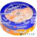 Диск DVD-R Verbatim 4.7Gb 16x Cake Box (25шт) (43730), фото2