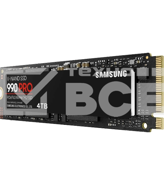 Накопитель SSD Samsung 990 PRO, 4TB, PCIe 4.0 x4, M.2 2280, NVMe, R/W 7450/6900
