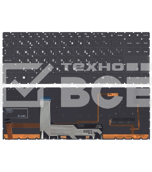 Клавиатура для ноутбука HP Omen 7 16-B черная с подсветкой (AMD версия)