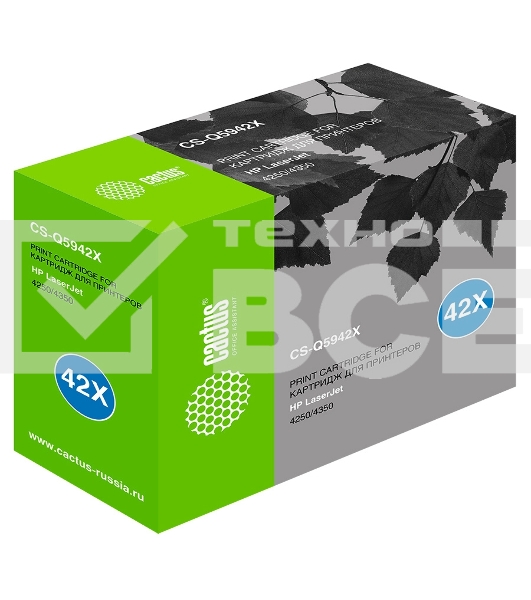 Картридж лазерный Cactus CS-Q5942X черный (20000 стр.) для HP 4250/4350