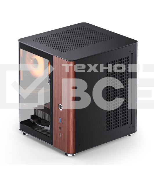 Компьютерный корпус JONSBO TK-0 Black ITX без БП, mini-ITX, micro-ATX, ATX, черный