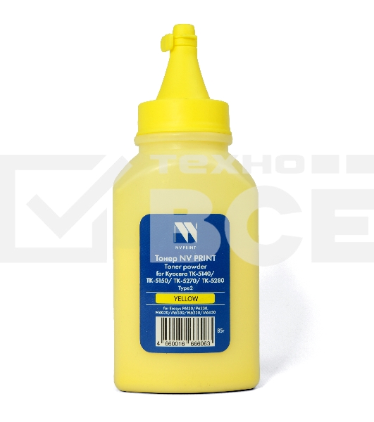 Тонер NVPrint для Kyocera ТК-5140/ТК-5150/ТК-5270/ТК-5280 Type2 (85г) Yellow совместимый