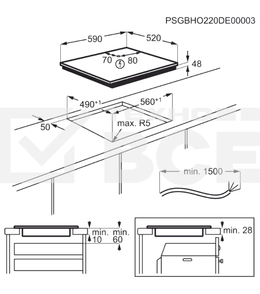 Индукционная варочная панель Electrolux EIB60420CK черный