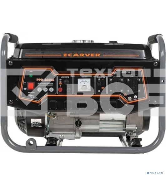 Электрогенератор бензиновый Carver PPG-3600A, 2.8 кВт, 67 дБ, 40 кг